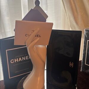 Chanel Black Patent Leather Wallet, Card Case, Mirror with Iconic CC Logo